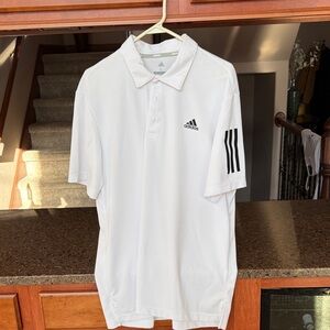 Adidas Men's White Polo with Black Accents